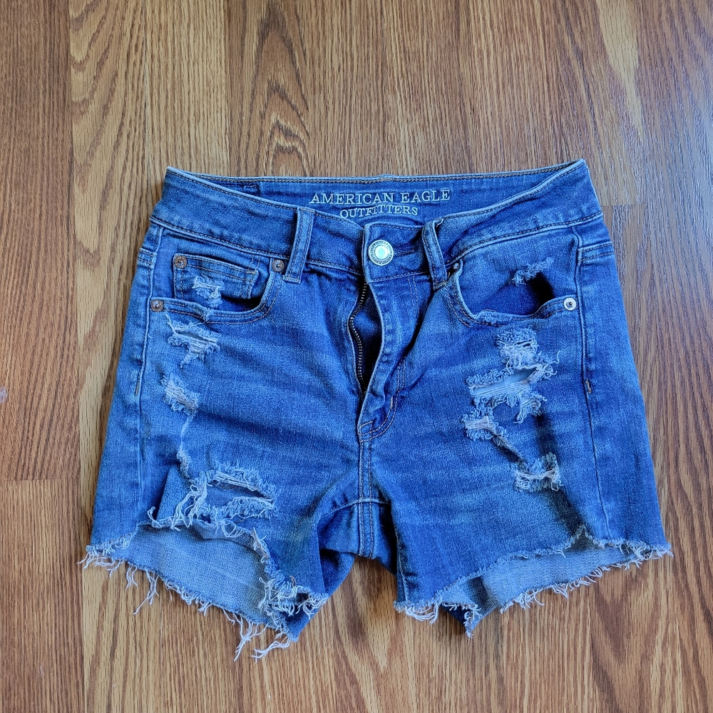 Distressed Jean shorts